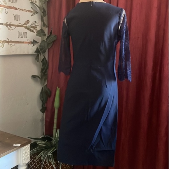NWT Missmay Retro Gorgeous City Stretchy Navy Blue Lace Bodycon Dress sz medium - Picture 11 of 13